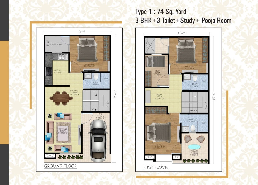 74-Yard-3bhk+study